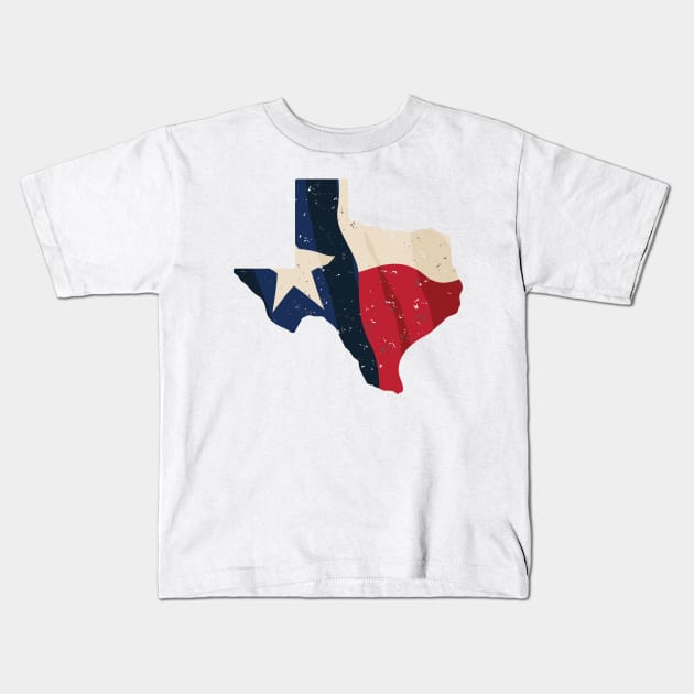 State of Texas with Texas Flag Overlay Kids T-Shirt by hobrath